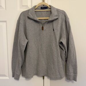POLO Ralph Lauren Men's Cotton Quarter-Zip Pullover Sweatshirt Gray